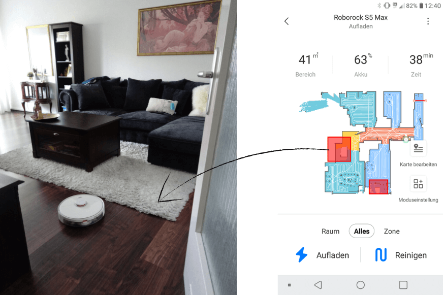 Roborock S5 Max befährt nicht die definierte No-Go-Zone
